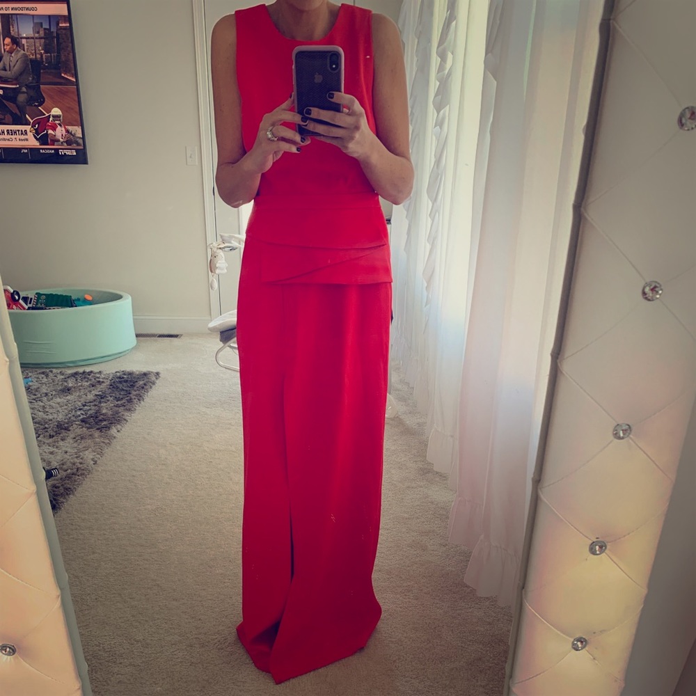 bcbg red peplum dress BCBGMAXAZRIA Strapless Evening Dress in Red